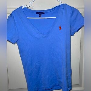 Ralph Lauren‎ Women's Blue Purple V-Neck T-Shirt M